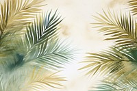 Green palm watercolor backgrounds outdoors painting.