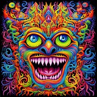 LSD blotter pattern art representation.