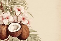 Vintage drawing of coconut flower plant freshness.