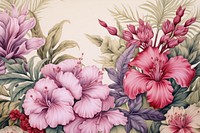 Vintage drawing of flowers pattern backgrounds sketch plant.