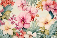 Vintage drawing of flowers pattern backgrounds plant petal.