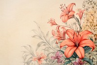 Vintage drawing of wild flower backgrounds painting pattern.