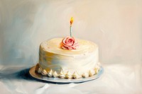 A simple birthday cake icing celebration dessert.
