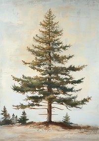 A pine tree painting branch plant.