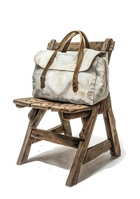 A Student Bag on a Rustic Wooden Chair chair bag handbag.