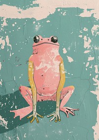 Frog in person character art amphibian wildlife.