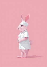Rabbit wearing nurse uniform cartoon animal mammal.