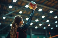 Woman serving a volleyball sports person adult.