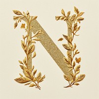 Pattern plant gold font.