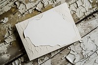 White blank stamp blotter calligraphy rectangle weathered.