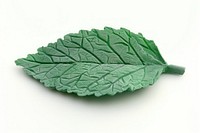 A mint leaf plasticine Childish style plant white background freshness.