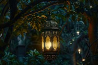 Hanging Glowing Ramadan celebration lantern lighting glowing nature.