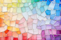 Mosaic tiles of rainbow backgrounds shape art.