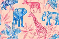 Wild animals pattern art backgrounds elephant.