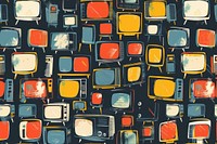 Hand draw illustration gouache texture of tv pattern transportation backgrounds.