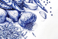 Realistic ballpoint pen drawing vintage drawing spices sketch food backgrounds.