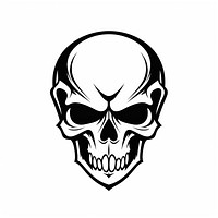 Skull logo white black.