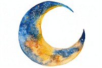 Watercolor illustration of the ramadan moon astronomy eclipse nature.