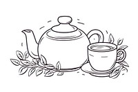 Tea sketch drawing teapot.