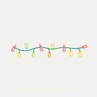 Acstract christmas light string line clip art.