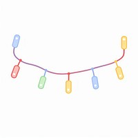 Acstract christmas light string clip line white background.