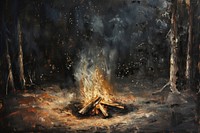 Campfire painting fireplace bonfire.
