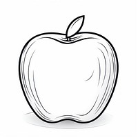 Apple outline sketch drawing white background illustrated.