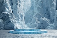 Product podium with an antarctica glacier outdoors nature.