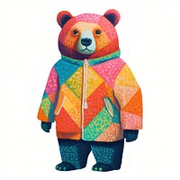 Bear Risograph style coat cute toy.