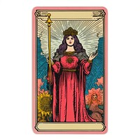 Tarot card Risograph style painting portrait adult.