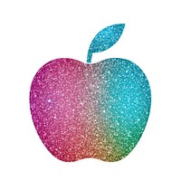 Apple icon glitter white background nectarine.