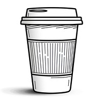 Disposable coffee cup outline sketch mug white background refreshment.