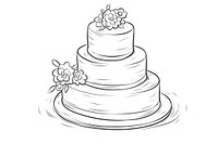Wedding cake dessert drawing sketch.