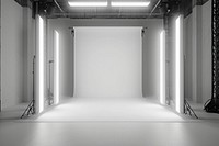Empty white studio photography stage architecture electronics technology.