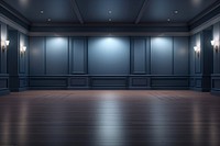 Empty modern room stage flooring ballroom lighting.