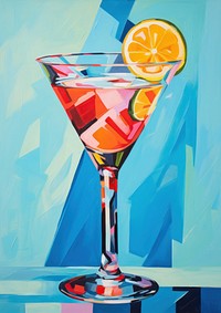 A cocktail painting martini drink.