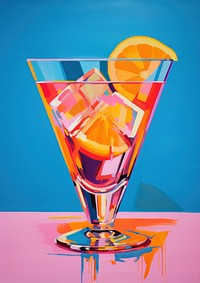 A cocktail painting martini drink.