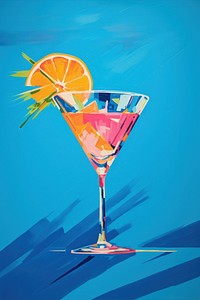 A blue Hawaii cocktail painting martini drink.