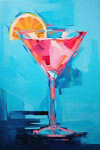 A blue Hawaii cocktail painting martini drink.