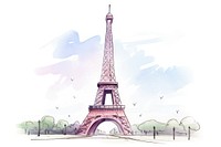 France eiffel tower sketch architecture landmark.