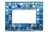 Blue iridescent square art backgrounds rectangle.