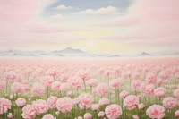 Painting of carnation field backgrounds landscape outdoors.