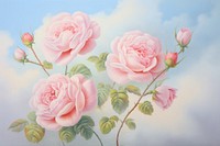 Painting of roses pattern flower plant.