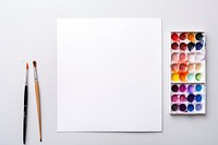 Water color product palette brush white background.