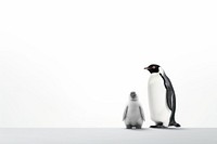 Cute penguins standing animal bird monochrome.