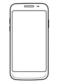 Phone outline sketch white background electronics technology.