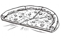Pizza sketch drawing food.
