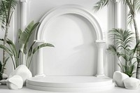 Product podium with luxury architecture plant houseplant.