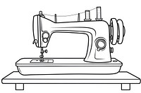 Sewing outline sketch technology creativity equipment.