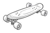 Skateboard sketch line monochrome.